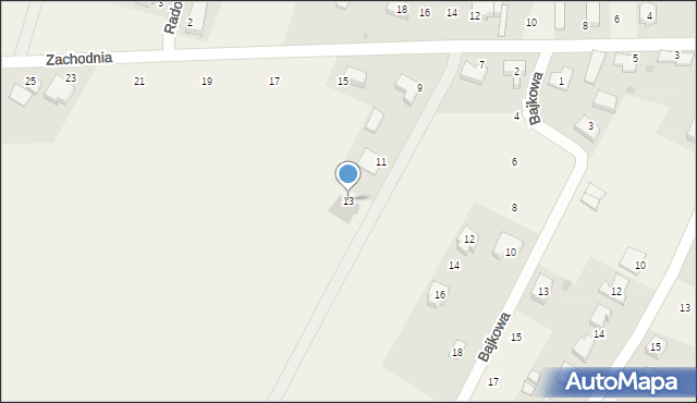 Nieciszów, Zachodnia, 13, mapa Nieciszów