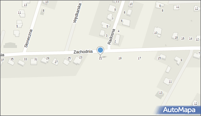 Nieciszów, Zachodnia, 21, mapa Nieciszów