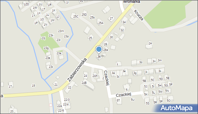 Niepołomice, Zabierzowska, 26, mapa Niepołomice