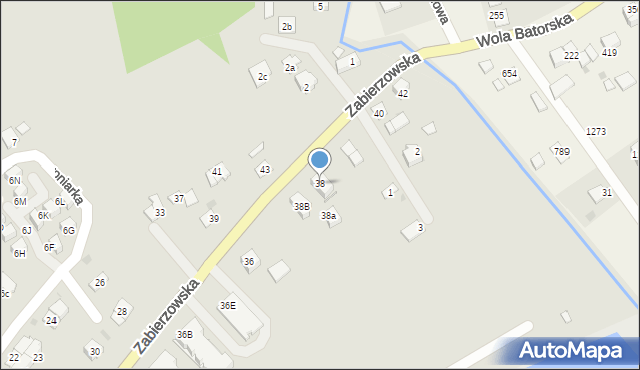 Niepołomice, Zabierzowska, 38, mapa Niepołomice