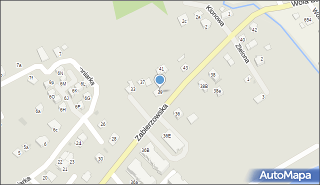 Niepołomice, Zabierzowska, 39, mapa Niepołomice