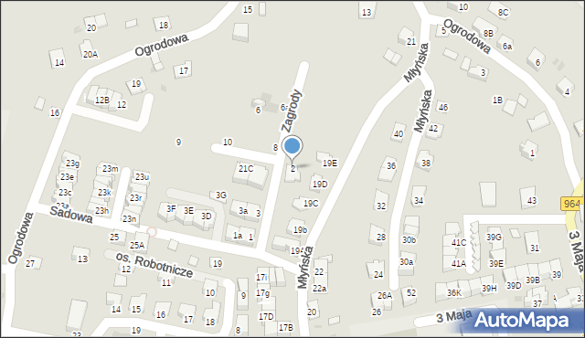 Niepołomice, Zagrody, 2, mapa Niepołomice