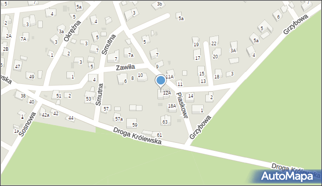 Niepołomice, Zawiła, 12B, mapa Niepołomice