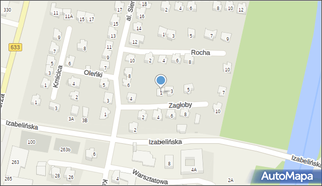 Nieporęt, Zagłoby Jana Onufrego, 1, mapa Nieporęt
