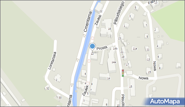 Nowa Ruda, Zaułek, 12, mapa Nowa Ruda