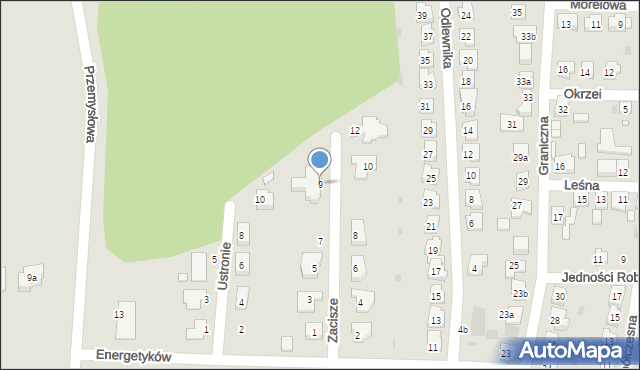 Nowa Sól, Zacisze, 9, mapa Nowa Sól