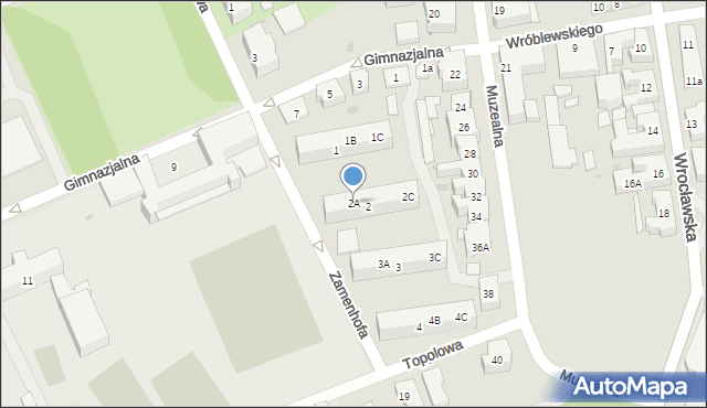 Nowa Sól, Zamenhofa Ludwika, dr., 2A, mapa Nowa Sól