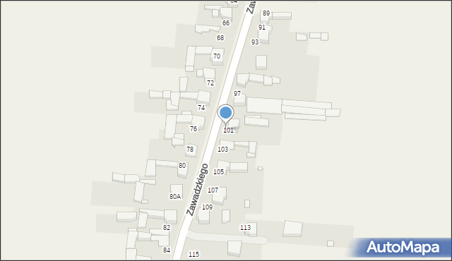 Nowa Wieś, Zawadzkiego Aleksandra, gen., 101, mapa Nowa Wieś