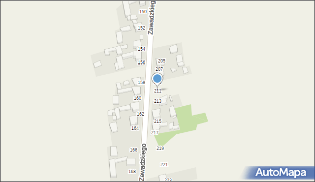 Nowa Wieś, Zawadzkiego Aleksandra, gen., 211, mapa Nowa Wieś