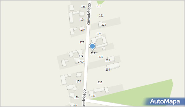 Nowa Wieś, Zawadzkiego Aleksandra, gen., 229, mapa Nowa Wieś