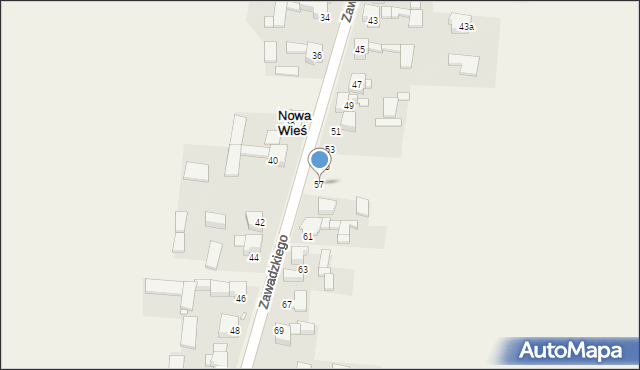 Nowa Wieś, Zawadzkiego Aleksandra, gen., 57, mapa Nowa Wieś