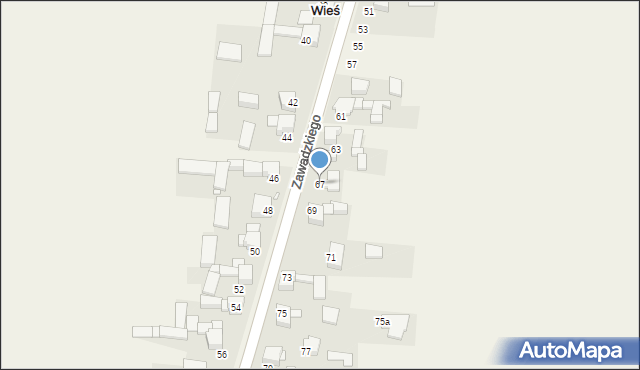 Nowa Wieś, Zawadzkiego Aleksandra, gen., 67, mapa Nowa Wieś