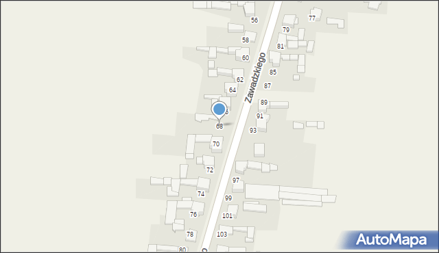 Nowa Wieś, Zawadzkiego Aleksandra, gen., 68, mapa Nowa Wieś