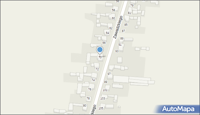 Nowa Wieś, Zawadzkiego Aleksandra, gen., 70, mapa Nowa Wieś