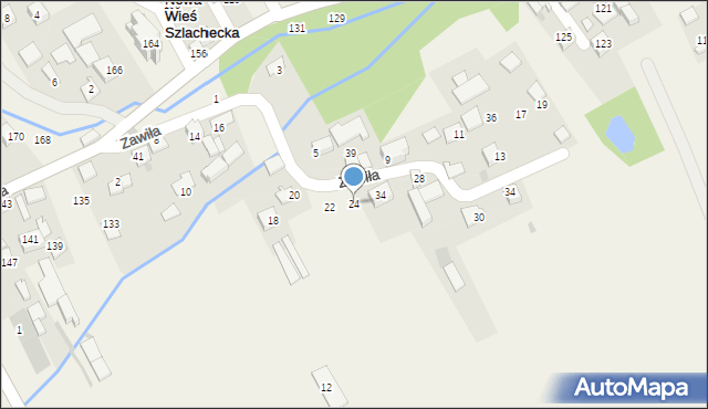 Nowa Wieś Szlachecka, Zawiła, 24, mapa Nowa Wieś Szlachecka