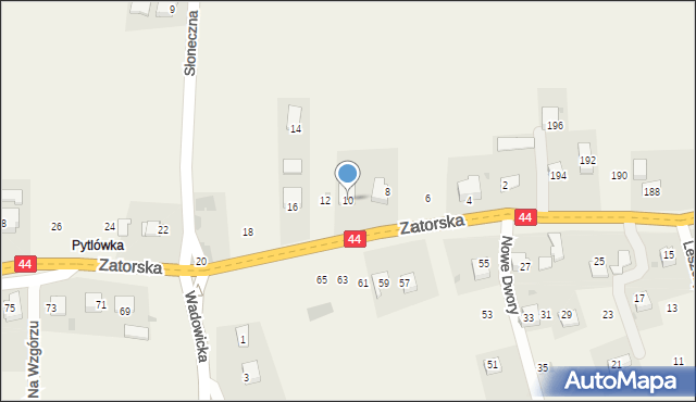 Nowe Dwory, Zatorska, 10, mapa Nowe Dwory