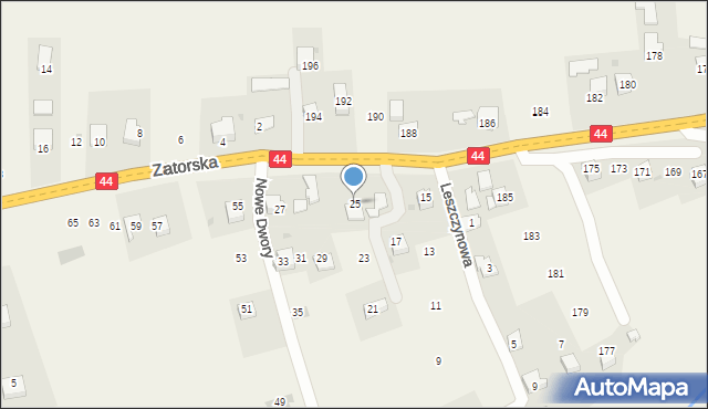 Nowe Dwory, Zatorska, 25, mapa Nowe Dwory