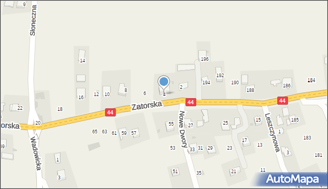 Nowe Dwory, Zatorska, 4, mapa Nowe Dwory