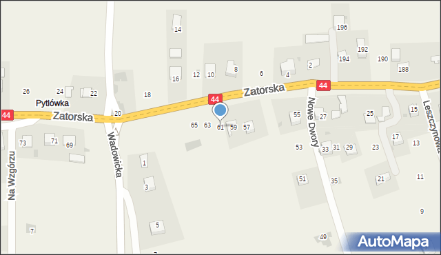Nowe Dwory, Zatorska, 61, mapa Nowe Dwory