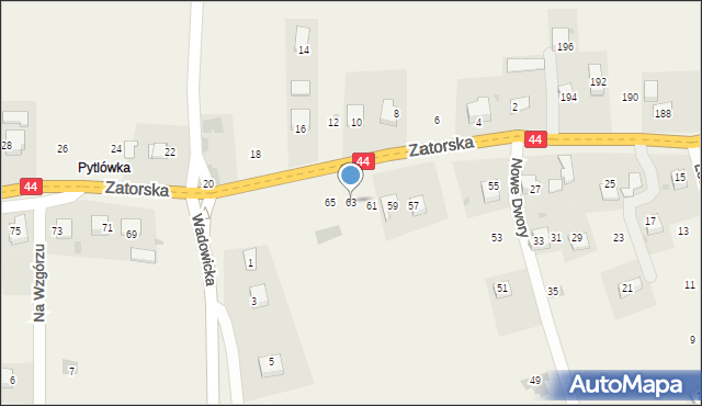 Nowe Dwory, Zatorska, 63, mapa Nowe Dwory