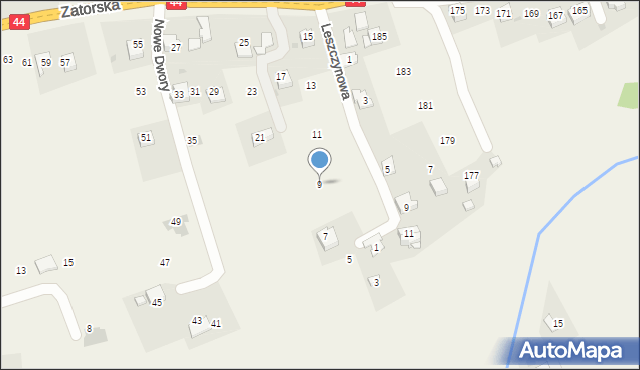 Nowe Dwory, Zatorska, 9, mapa Nowe Dwory