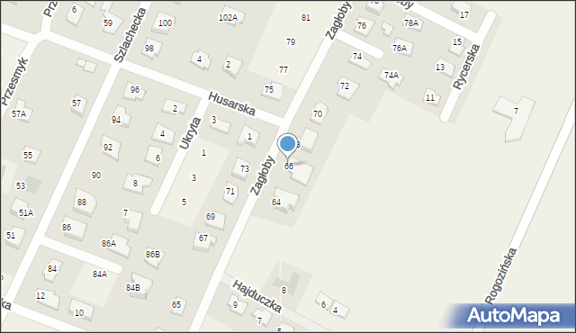 Nowe Gulczewo, Zagłoby Jana Onufrego, 66, mapa Nowe Gulczewo