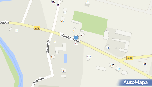 Nowe Miasto, Zawodzie, 1a, mapa Nowe Miasto