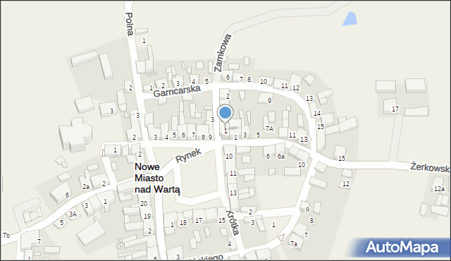 Nowe Miasto nad Wartą, Zamkowa, 1, mapa Nowe Miasto nad Wartą