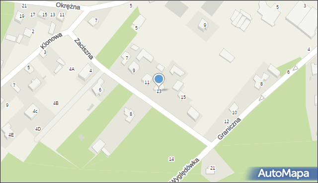 Nowe Opole, Zaciszna, 13, mapa Nowe Opole