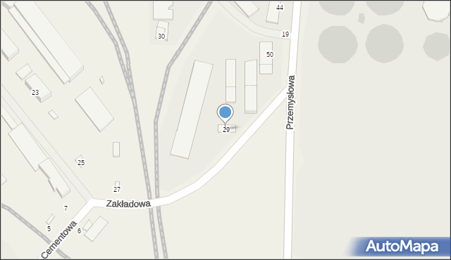 Nowiny, Zakładowa, 29, mapa Nowiny