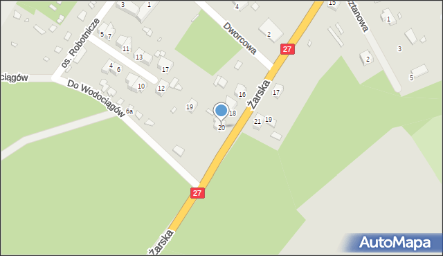 Nowogród Bobrzański, Żarska, 20, mapa Nowogród Bobrzański