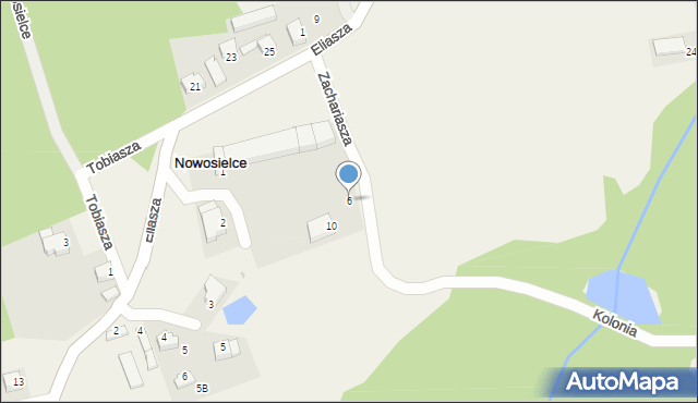 Nowosielce, Zachariasza, 6, mapa Nowosielce