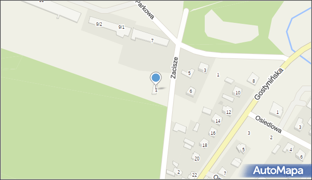 Nowy Duninów, Zacisze, 1, mapa Nowy Duninów