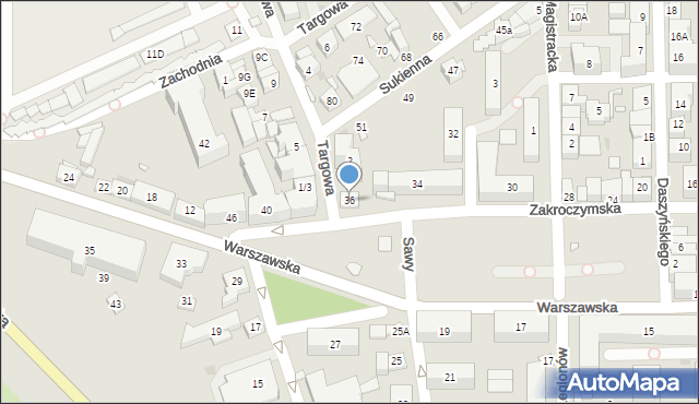 Nowy Dwór Mazowiecki, Zakroczymska, 36, mapa Nowy Dwór Mazowiecki