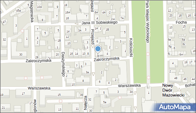 Nowy Dwór Mazowiecki, Zakroczymska, 6, mapa Nowy Dwór Mazowiecki