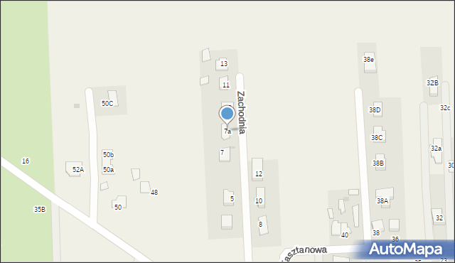 Nowy Krępiec, Zachodnia, 7a, mapa Nowy Krępiec