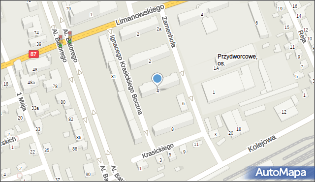 Nowy Sącz, Zamenhofa Ludwika, dr., 4, mapa Nowego Sącza