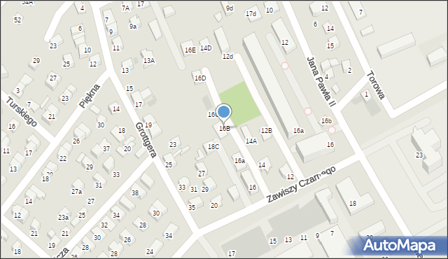 Nowy Sącz, Zawiszy Czarnego, 16B, mapa Nowego Sącza