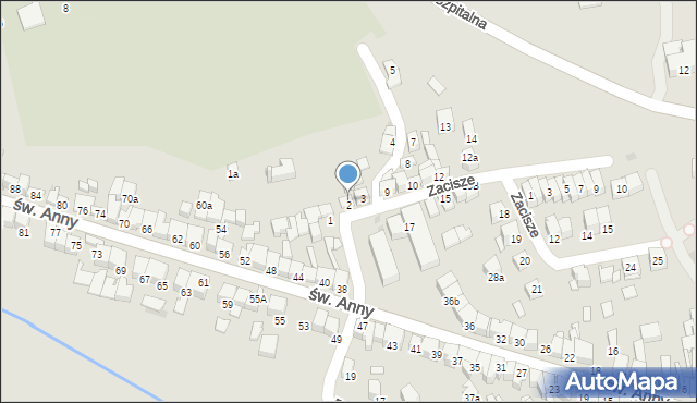 Nowy Targ, Zacisze, 2, mapa Nowego Targu