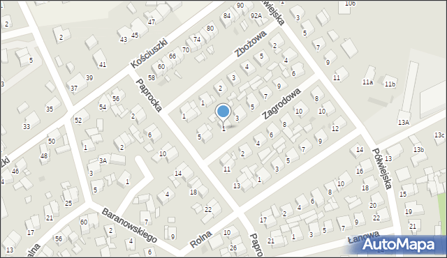 Nowy Tomyśl, Zagrodowa, 1, mapa Nowy Tomyśl