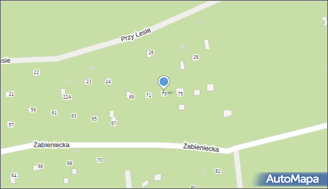 Nowy Żabieniec, Żabieniecka, 73, mapa Nowy Żabieniec
