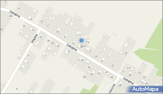 Nurzec-Stacja, Zakątna, 25, mapa Nurzec-Stacja