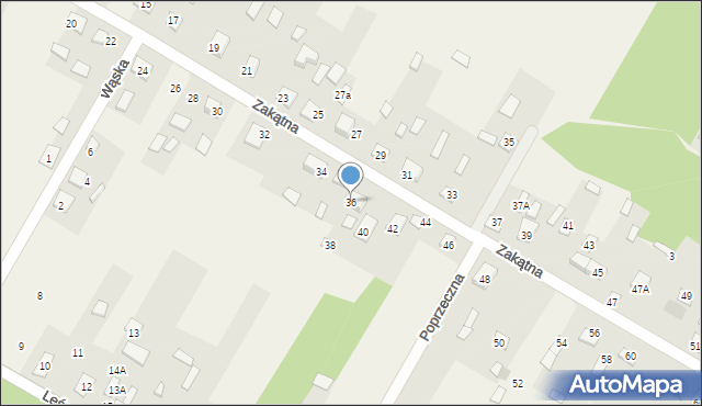 Nurzec-Stacja, Zakątna, 36, mapa Nurzec-Stacja
