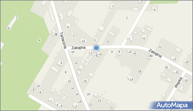 Nurzec-Stacja, Zakątna, 4, mapa Nurzec-Stacja