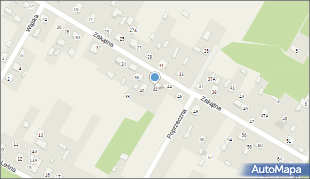 Nurzec-Stacja, Zakątna, 42, mapa Nurzec-Stacja
