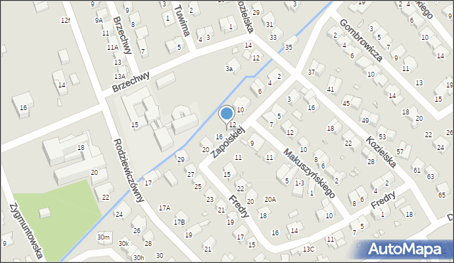 Nysa, Zapolskiej Gabrieli, 14, mapa Nysy