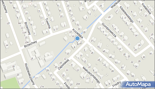 Nysa, Zapolskiej Gabrieli, 4, mapa Nysy