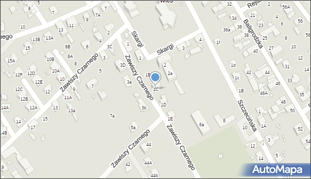 Nysa, Zawiszy Czarnego, 1C, mapa Nysy