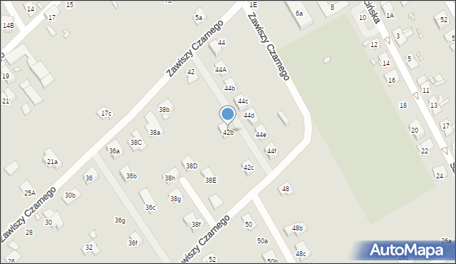 Nysa, Zawiszy Czarnego, 42b, mapa Nysy