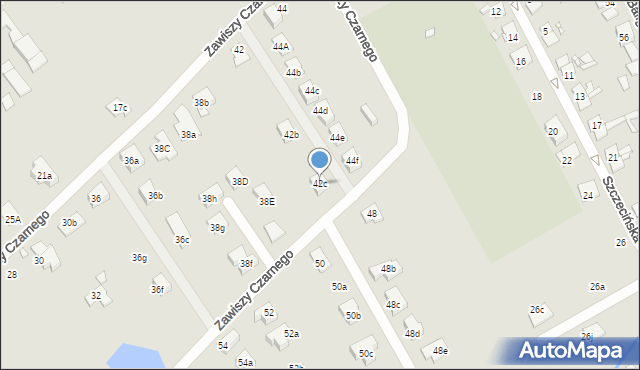 Nysa, Zawiszy Czarnego, 42c, mapa Nysy